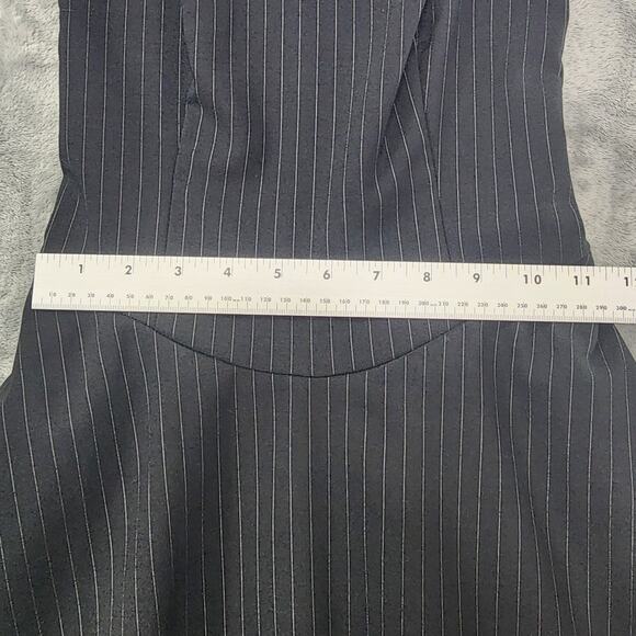 Vintage LA BELLE Dress Womens 3 Juniors Black Pin Striped Embroidered Party - Picture 9 of 11